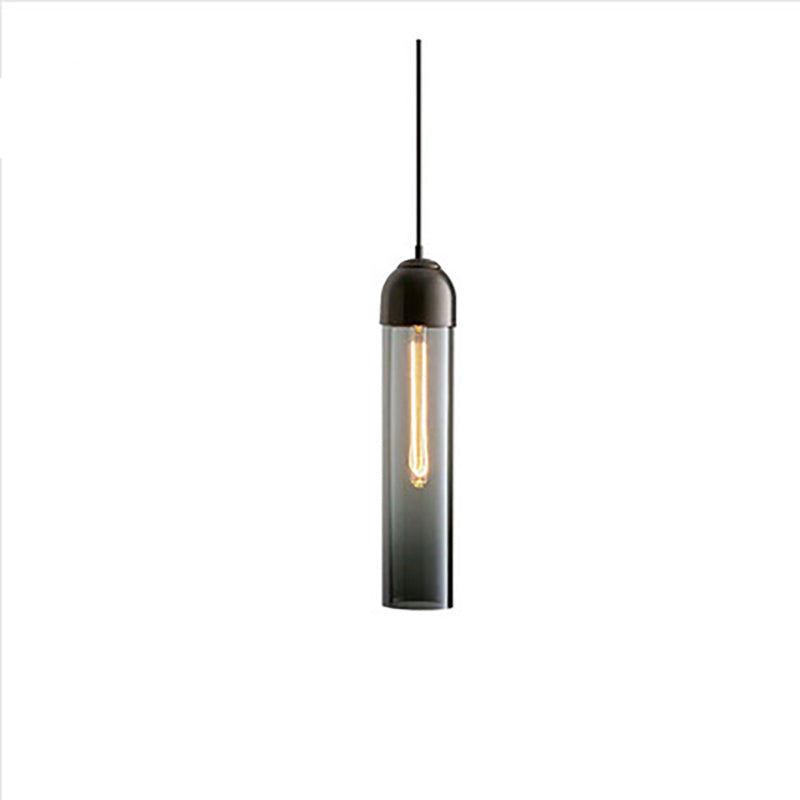 Modern Simplicity Glass Cylinder Shade 1-Light Pendant Light For Dining Room