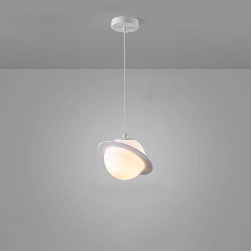 Nordic Creative Saturn Planet 1-Light Semi Flush Mount Ceiling Light