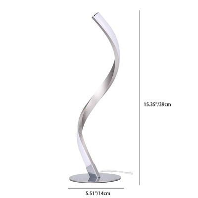 Modern Minimalist Aluminum Spiral Strip LED Table Lamp For Home Office