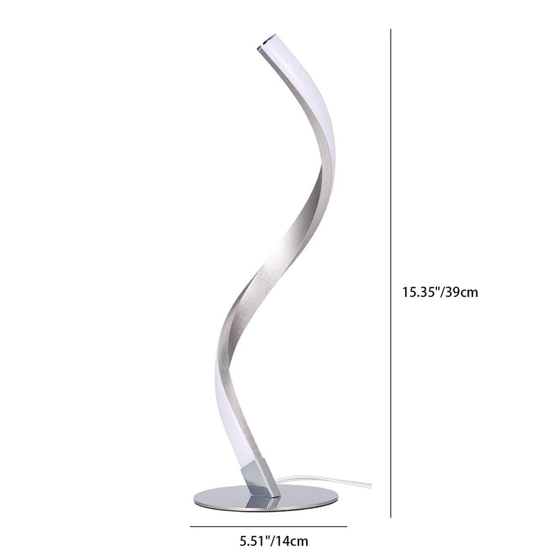 Modern Minimalist Aluminum Spiral Strip LED Table Lamp For Home Office