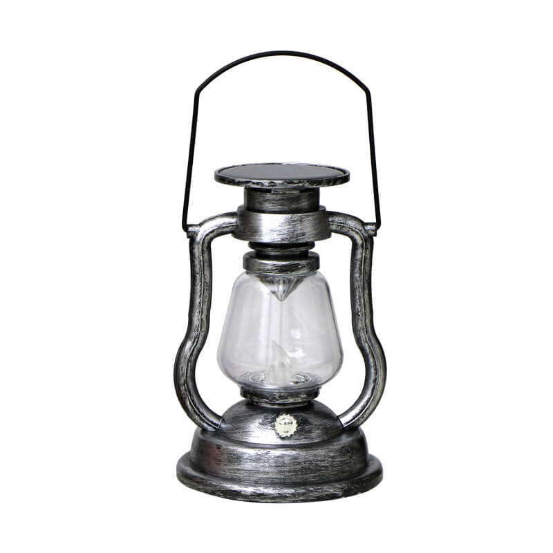 Lampe à pétrole rétro solaire Lampe cheval LED Décoration de jardin extérieure Patio Lampe à flamme portable 