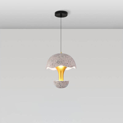 Moderne kreative runde Eierschalen-Hardware-Zement-LED-Pendelleuchte 