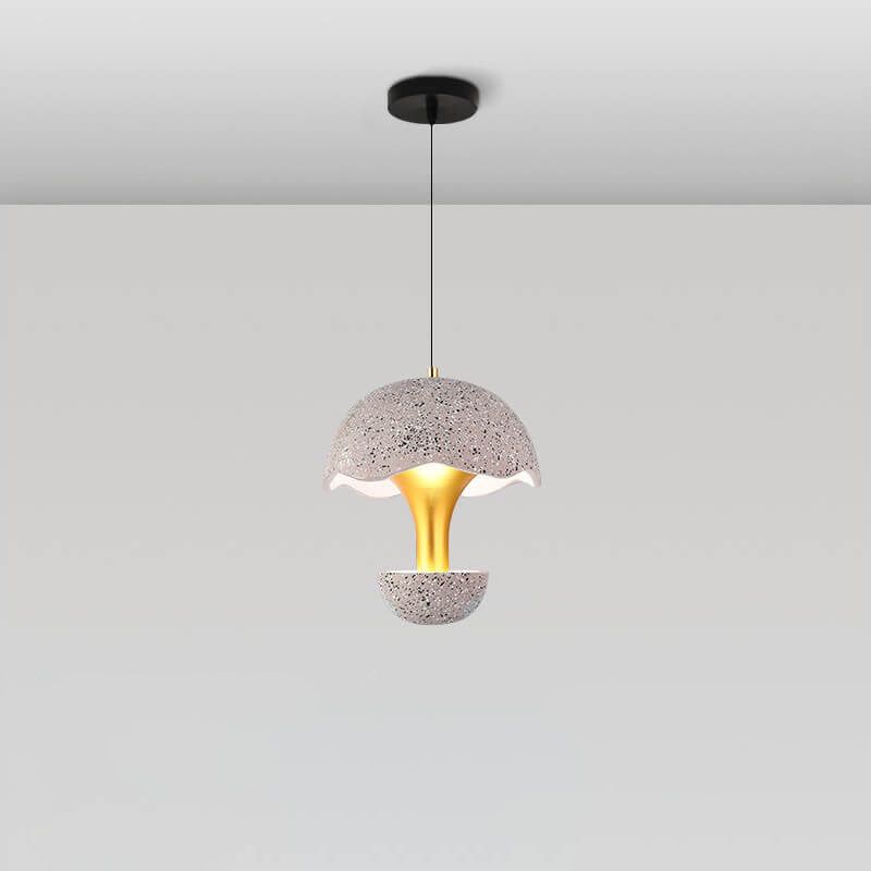 Modern Creative Round Eggshell Hardware Cement LED Pendant Light