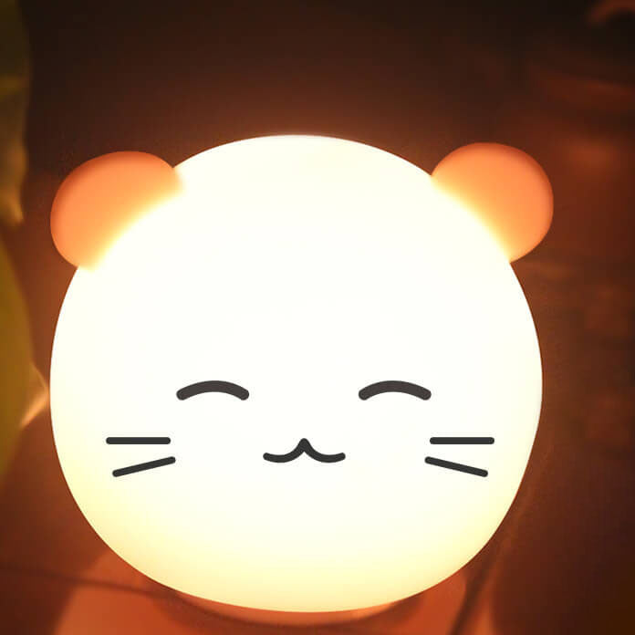 Lampe de table LED en silicone colorée avec animal de dessin animé 