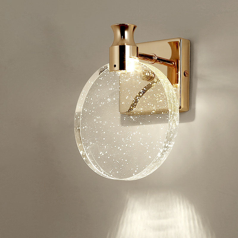 Moderne Luxus Runde Blasen Kristall Aluminium Eisen LED Wandleuchte für Wohnzimmer 