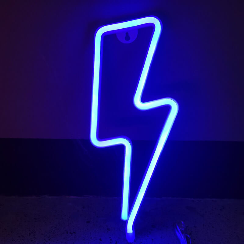 Creative Neon Lightning Shapes Color LED Battery/USB Decorative Light