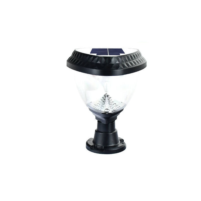 Lumière de tête de poteau LED en acrylique ABS hexagonal quadrilatère triangle rond à énergie solaire de simplicité moderne pour jardin 
