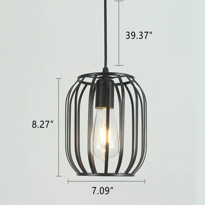 Retro Industrial Iron Creative Hollow Design 1-Light Pendant Light