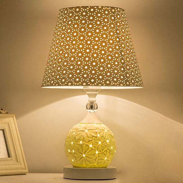 Lampe de Table en Céramique Minimaliste Européenne avec Télécommande et Variation de Lumière 1 Lumière 