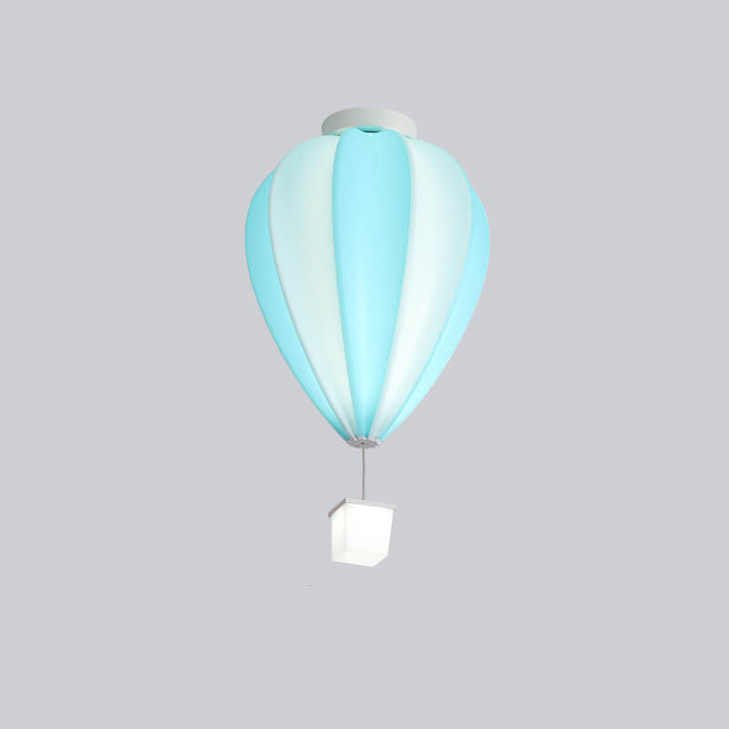 Cartoon Creative PE Hot Air Balloon LED Semi-Flush Mount Ceiling Light