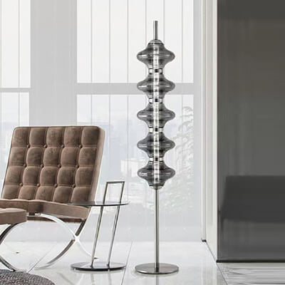 مصباح أرضي قائم LED زجاجي بخيط القرع الإبداعي العتيق 
