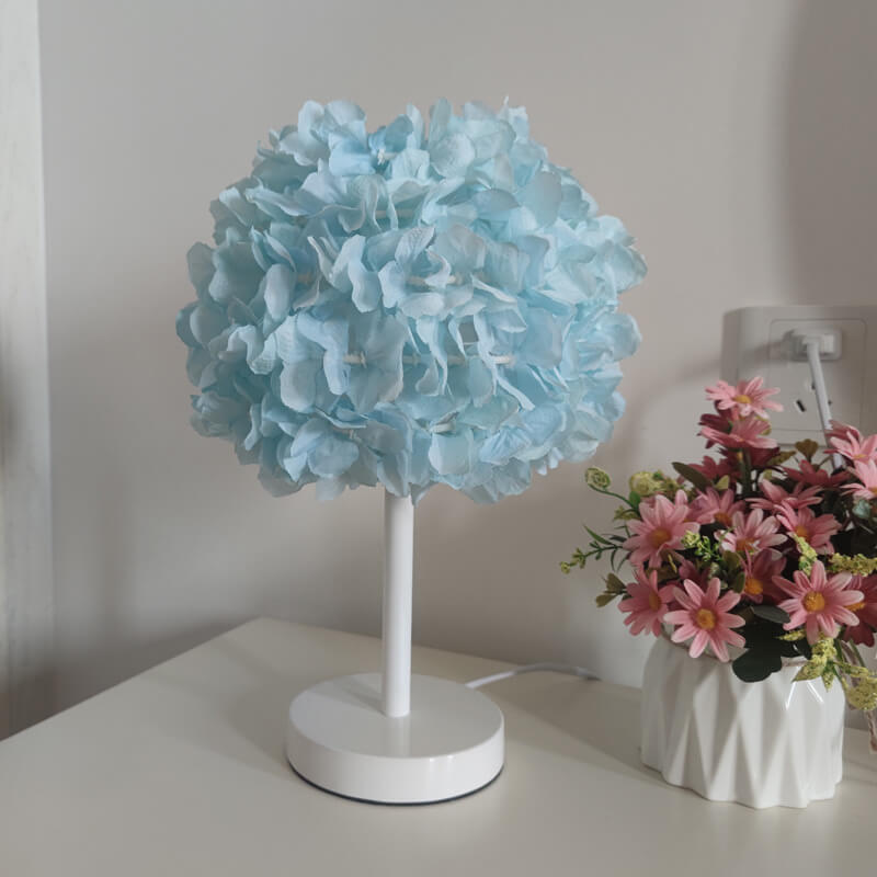 Moderne kreative Stoffblumenball 1-Licht Tischlampe 