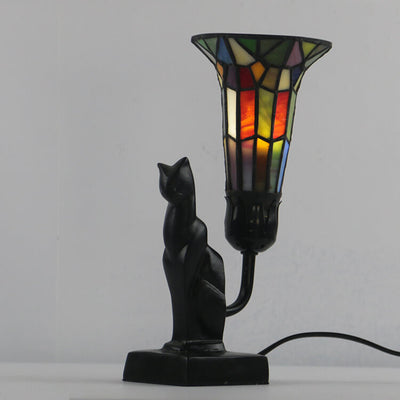 Tiffany Glass Flared Eye Protection Night Light 1-Light Table Lamp