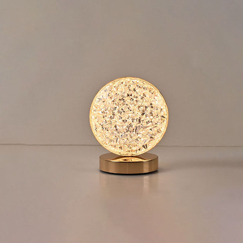 Lampe de table USB LED en acrylique créatif nordique avec géométrie étoile lune en métal 