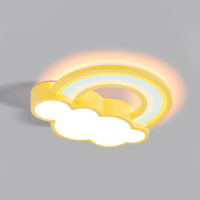 Childlike Cartoon Rainbow Cloud Design LED Flush Mount Light