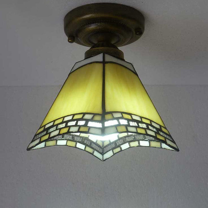 Luz de Montaje Semiempotrado Vintage Europea Tiffany de 1 Luz 