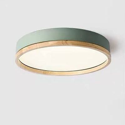 Simple Macaron Round Acrylic LED Flush Mount Ceiling Light