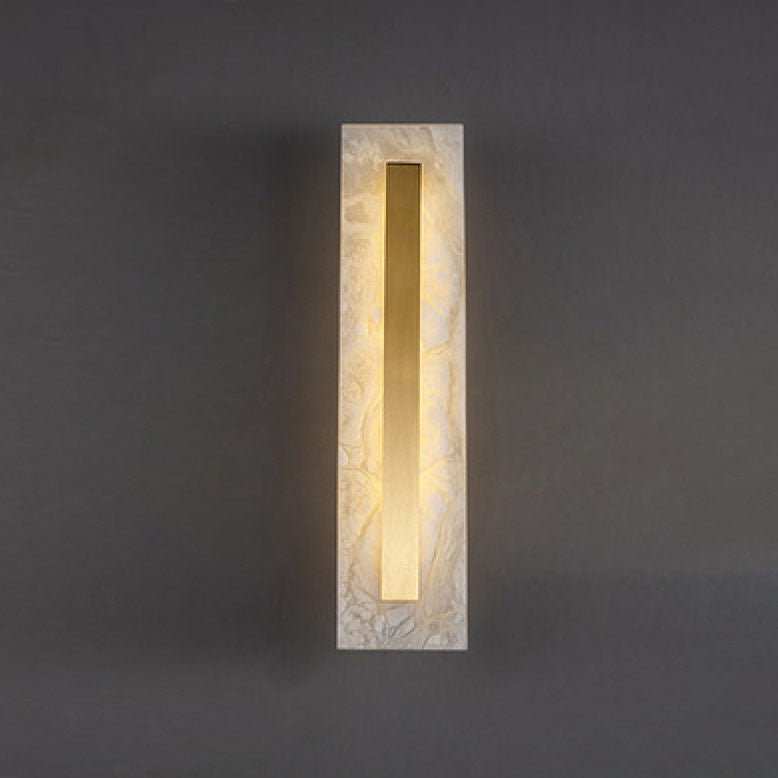 Light Luxury Brass Marble Oval Square LED Wall Sconce Lamp