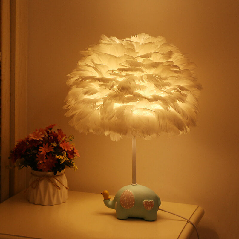 Modern Creative Unicorn Feather Children 1-Light Table Lamp