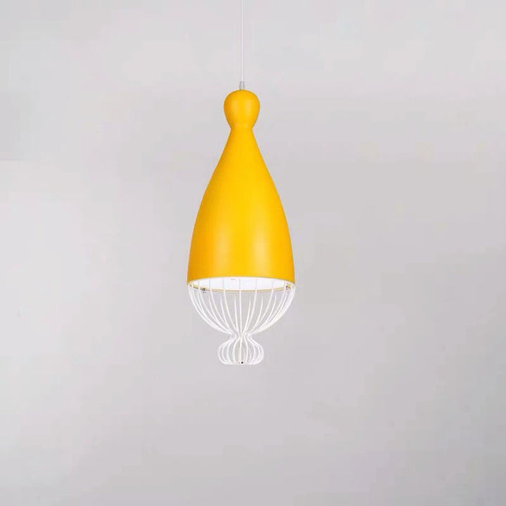 Contemporary Nordic Iron Macaron Bowling Shape 1-Light Pendant Light For Living Room &amp; Dining Room