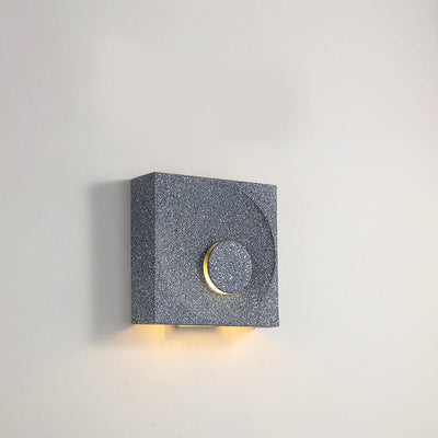 Contemporary Scandinavian Cement Square 1-Light Wall Sconce Lamp For Bedroom