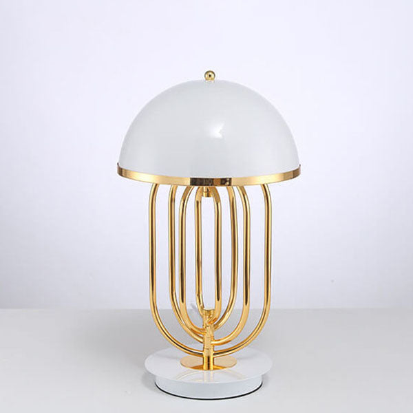 Lampe de table rotative de luxe en métal et aluminium à 2 lumières de lumière moderne 