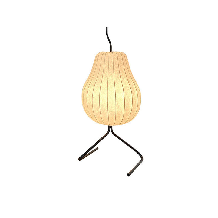 Lámpara de pie de 1 luz de hierro con tela de seda de pera Wabi-sabi japonesa 
