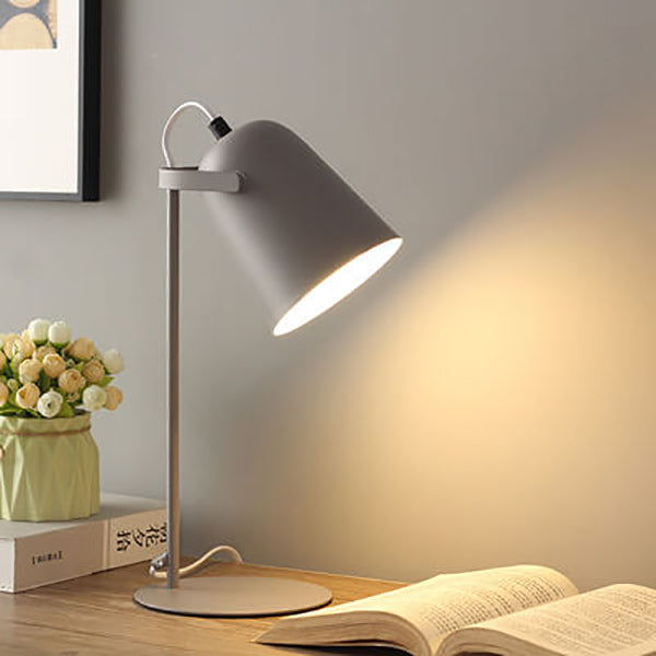 Lampe de table à une lumière avec abat-jour colonne macaron nordique 