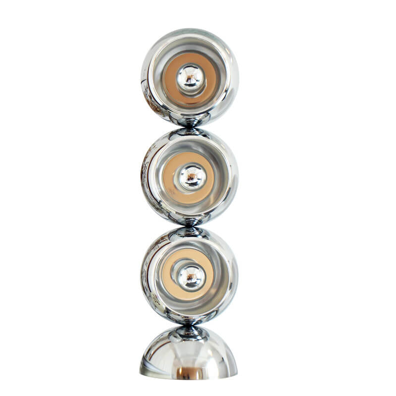 Nordischer minimalistischer Chrom-Metall-Orb 1/2/3 Licht-Tischlampe 