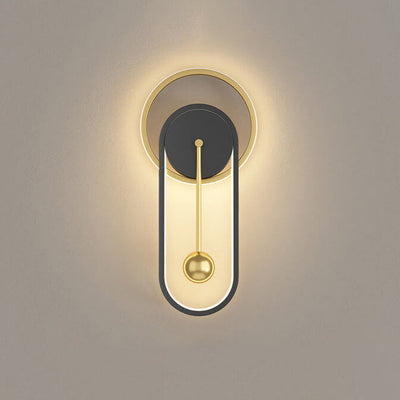 Nordic Industrial Iron Clock Design LED Wall Sconce Lamp