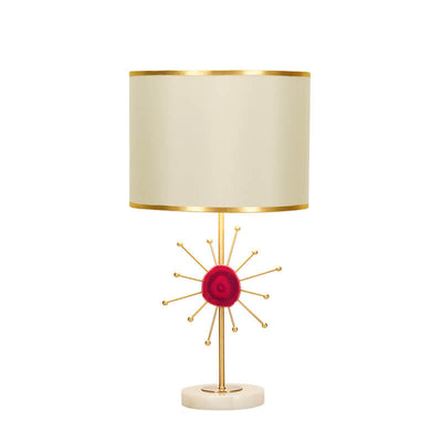 Lampe de table 1 lumière avec base en agate en tissu de luxe léger européen 