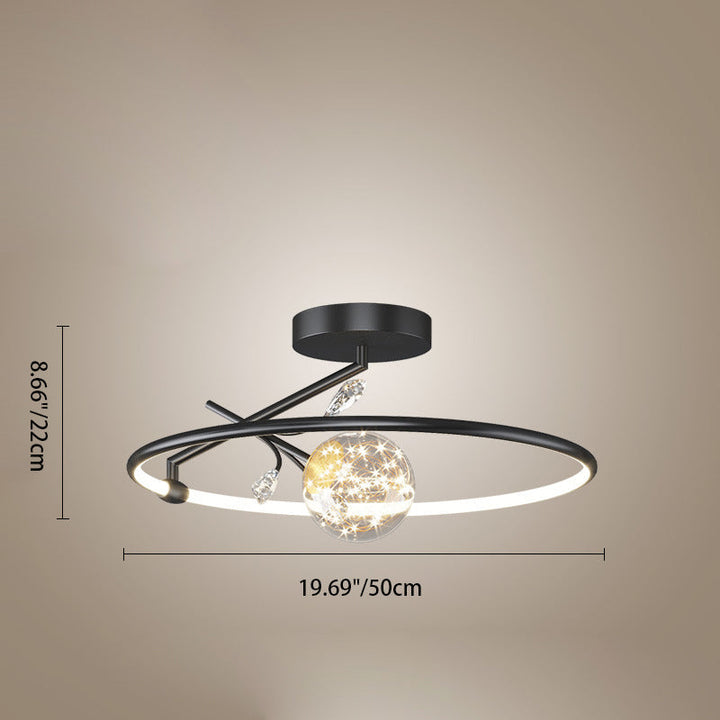 Moderne Art Deco Eisen Geometrische Ring Stern LED Anhänger Licht Für Wohnzimmer 