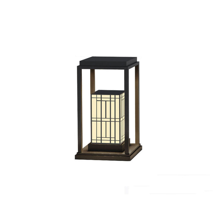 Luz exterior para jardín de césped impermeable con LED solar de mármol de acero inoxidable retro moderno 