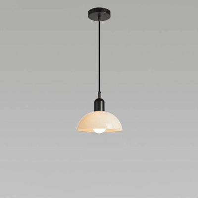 Modern Minimalist Glass Hemisphere 1-Light Pendant Light