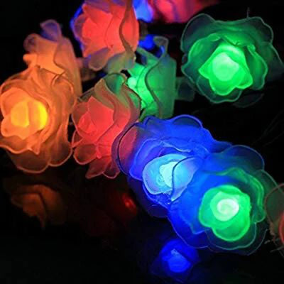 Solar Rose String Lights Outdoor Waterproof LED Decorative String Lights