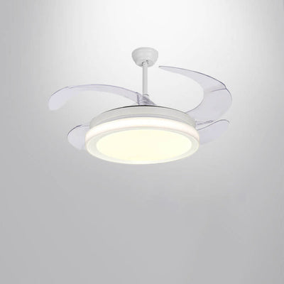 Nordic Invisible Fan Round Design LED  Downrods Ceiling Fan Light