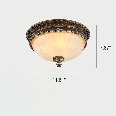 European Retro Light Luxury Resin Metal 3-Light Flush Mount Lighting