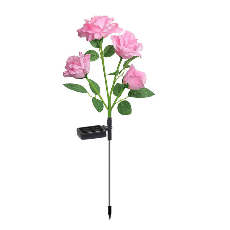 Solar Rose LED Outdoor Lawn Decorative Ground Plug Light