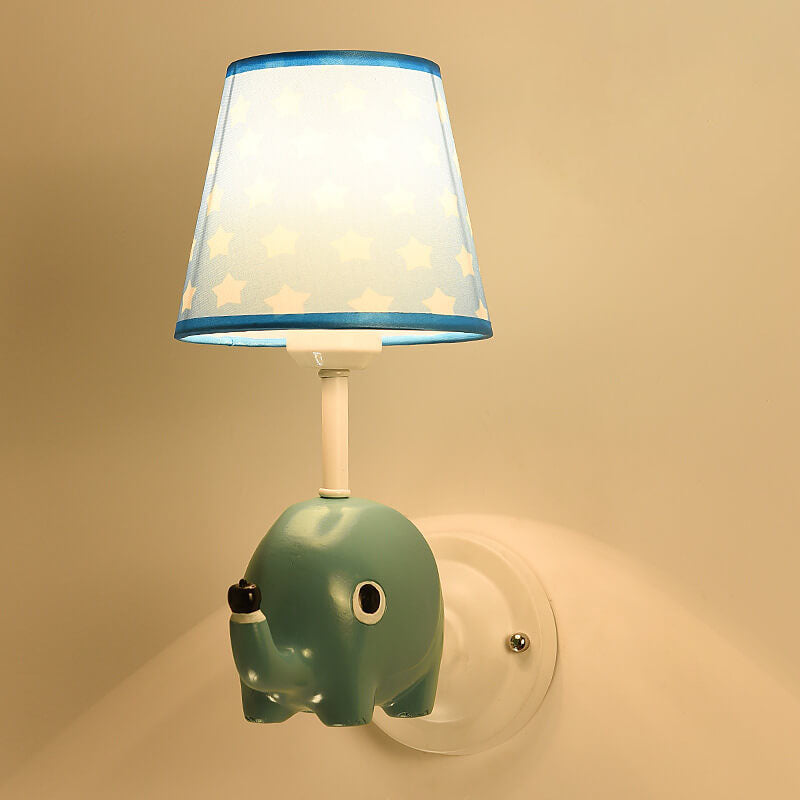 Cartoon Creative Fabric Resin 1-Light Wall Sconce Lamp