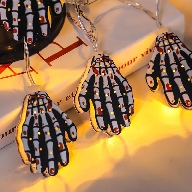 Halloween LED Squelette Citrouille Batterie LED Guirlande Lumineuse Décorative 