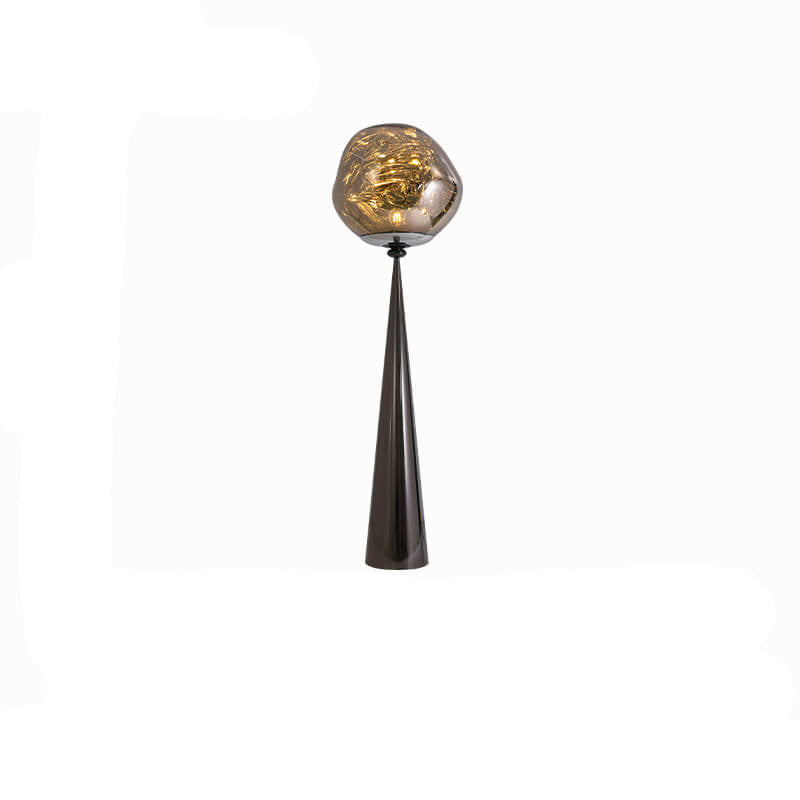 Italian Lava Acrylic Conical Electroplated Iron Base 1-Light Standing Floor Lamp
