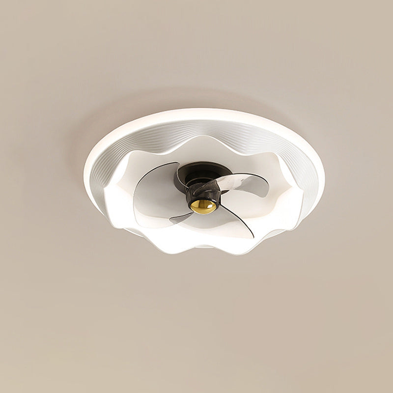 Modern Creative Round Wave LED Flush Mount Ceiling Fan Light