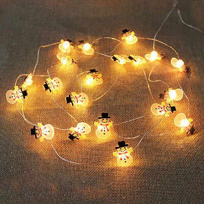 Christmas Elk Snowman Decoration LED Copper Wire String Lights