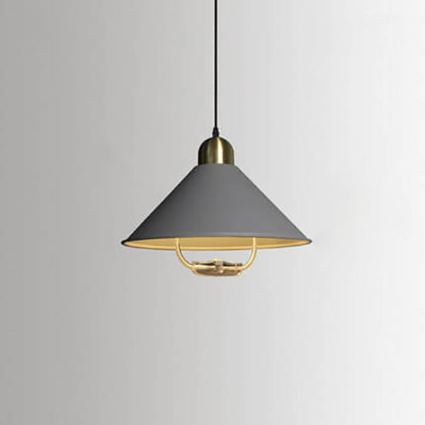 Lampe suspendue télescopique à LED avec abat-jour conique macaron moderne 