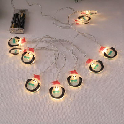 Guirlande lumineuse LED décorative à piles Père Noël de Noël 