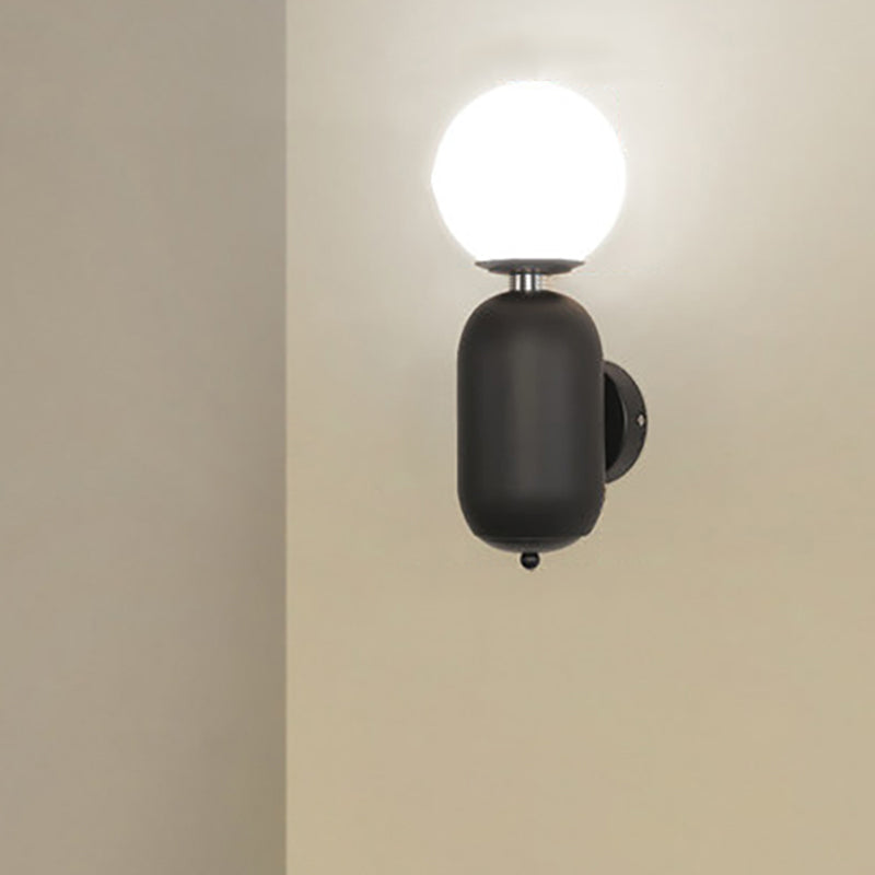 Nordic Creative Cylindrical Glass Orb 1-Light Wall Sconce Lamp