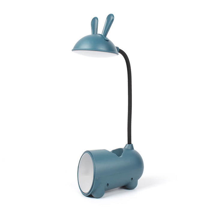 Lampe de bureau LED tactile USB avec porte-stylo et lapin créatif de dessin animé 