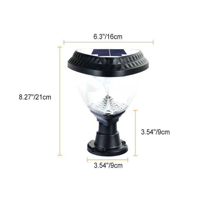 Luz de Cabeza de Poste LED de Acrílico ABS Redonda Triangular Cuadrilátera Hexagonal Solar de Simplicidad Moderna para Jardín 