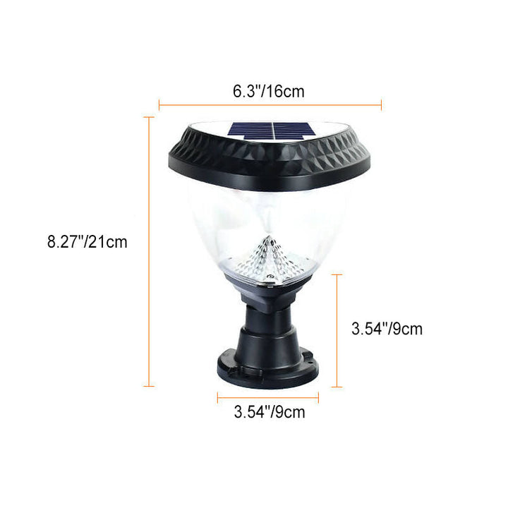 Luz de Cabeza de Poste LED de Acrílico ABS Redonda Triangular Cuadrilátera Hexagonal Solar de Simplicidad Moderna para Jardín 