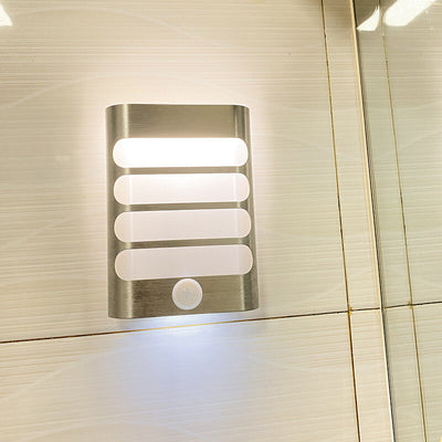 Modern Rectangular Body Sensor Aluminum USB Rechargeable LED Wall Sconce Lamp